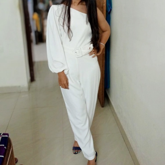 Magre white solid Jumpsuit - Picture 6 of 6